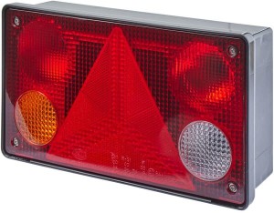 Lampa tylna zespolona, prostokątna lewa 12/24V czerwona/pomarańczowa/biała przykręcana 256x70x144 mm Hella 2VP340400151