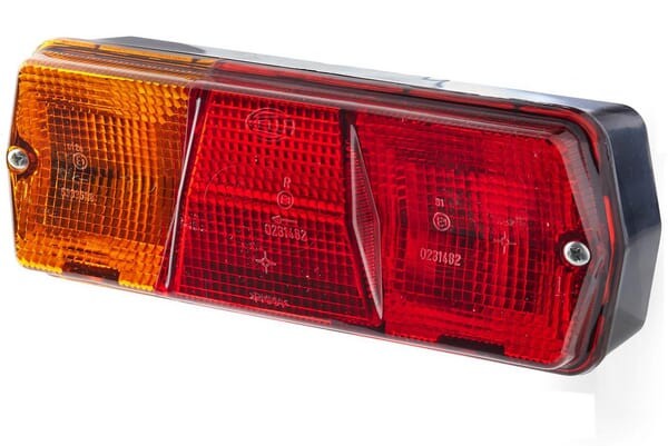 Lampa tylna zespolona, prostokątna lewa 12/24V czerwona/pomarańczowa/pomarańczowa przykręcana 201x71x76 mm Hella 2SD001680271