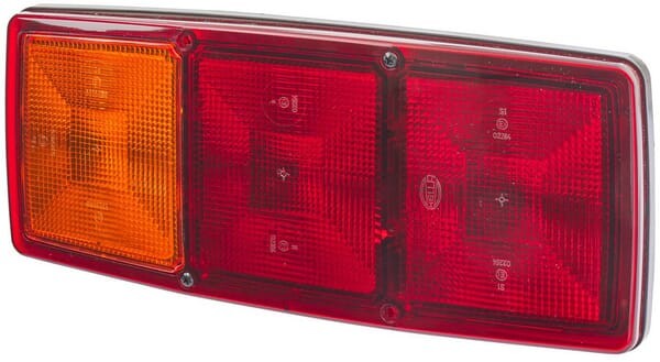 Lampa tylna zespolona, prostokątna lewa 12/24V czerwona/pomarańczowa przykręcana 344x72x147 mm Hella 2SE003167031