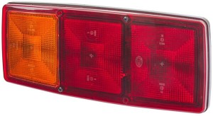 Lampa tylna zespolona, prostokątna lewa 12/24V czerwona/pomarańczowa przykręcana 344x72x147 mm Hella 2SE003167031