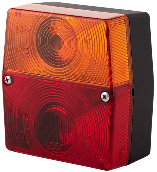 Lampa tylna zespolona, kwadratowa 12V czerwona/pomarańczowa przykręcana 98x51x103 mm Hella 2SE998530061