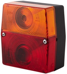 Lampa tylna zespolona, kwadratowa 12V czerwona/pomarańczowa przykręcana 98x51x103 mm Hella 2SE998530061