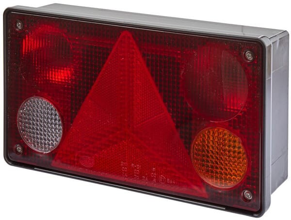 Lampa tylna zespolona, prostokątna prawa 12/24V czerwona/pomarańczowa/biała przykręcana256x70x144 mm Hella 2VP340400141