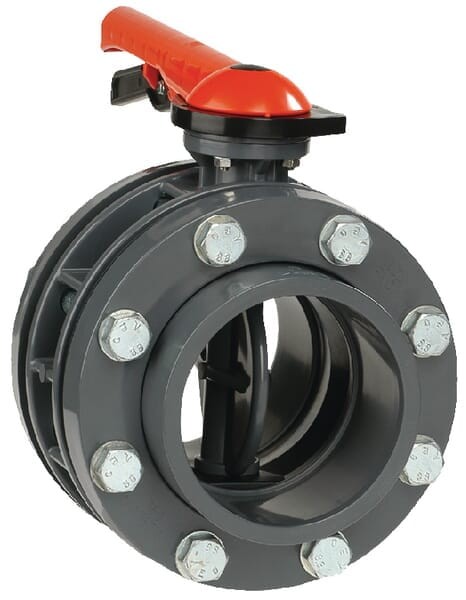 Zawór klapowy odcinający z PCW z zestawem przyłączy VdL, DN 125 140 x 140 mm 7140465