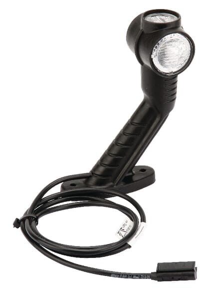 Lampa obrysowa LED, prawa okrągłą 24V czerwona/biała/pomarańczowa przykręcana z wtyczką DC Aspöck 313304057