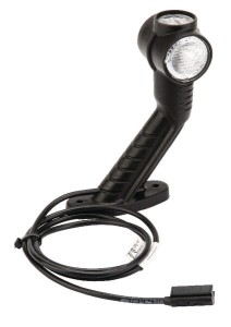 Lampa obrysowa LED, prawa okrągłą 24V czerwona/biała/pomarańczowa przykręcana z wtyczką DC Aspöck 313304057