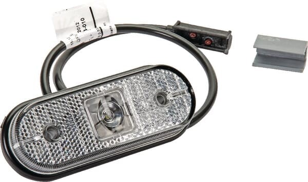 Lampa obrysowa LED, owalna 24V biała przykręcana 119x18x44 mm Aspöck 317704017
