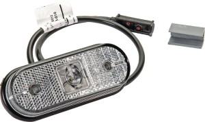 Lampa obrysowa LED, owalna 24V biała przykręcana 119x18x44 mm Aspöck 317704017