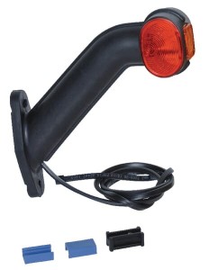 Lampa obrysowa, prawa 12V czerwona/pomarańczowa przykręcana Aspöck 313409007