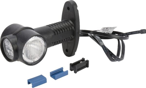 Lampa obrysowa LED, okrągłą 12V czerwona/biała/pomarańczowa przykręcana z wtyczką DC Aspöck 313309027