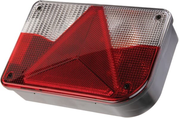 Lampa tylna zespolona, prostokątna prawa 12/24V czerwona/przezroczysta/pomarańczowa przykręcana 200x55x130 mm Jokon 102110160