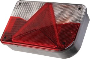 Lampa tylna zespolona, prostokątna prawa 12/24V czerwona/przezroczysta/pomarańczowa przykręcana 200x55x130 mm Jokon 102110160