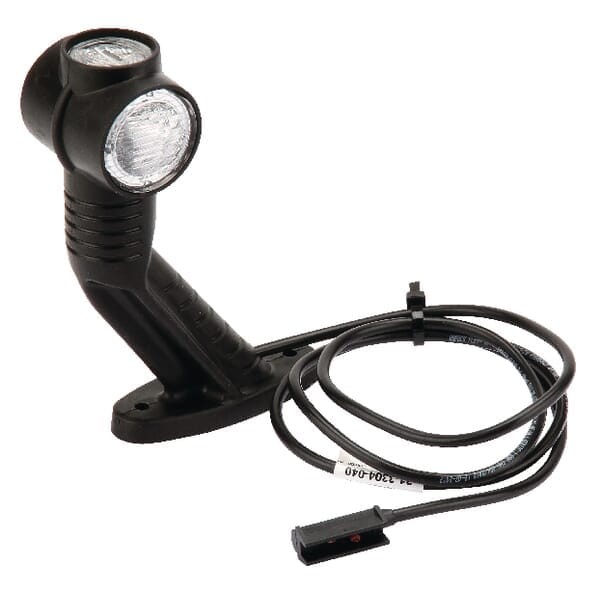 Lampa obrysowa LED, lewa okrągła 24V czerwona/biała/ pomarańczowa przykręcana z wtyczką DC Aspöck 313304047