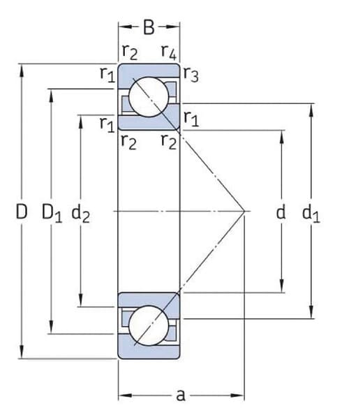 Łożysko kulkowe skośne 30x72x19 mm SKF 75007306BEP