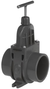 Zawór suwakowy odcinający z PCW z mufą wklejaną VdL, 75 mm 1300075