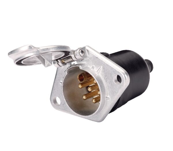 Gniazdo 7-biegunowe, przyłącze płaskie, metalowe 8JB003834021