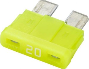 Bezpiecznik płaski, 12V 20A L=18.8 mm żółty op. 10 szt. Hella 8JS711683112