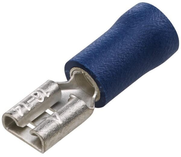 Końcówka przewodu płaska nasadkowa, żeńska niebieska 1.5-2.5mm² 4.8x0.5 mm op. blister 100 szt. Hella 8KW744697003
