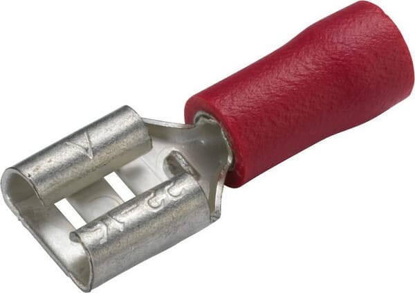 Końcówka przewodu płaska nasadkowa, żeńska czerwona 0.5-1mm² 6.3x0.8 mm op. blister 15 szt. Hella 8KW044036812