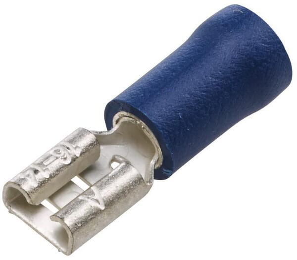 Końcówka przewodu płaska nasadkowa, żeńska niebieska 1.5-2.5mm² 4.8x0.8 mm op. blister 100 szt. Hella 8KW744698003