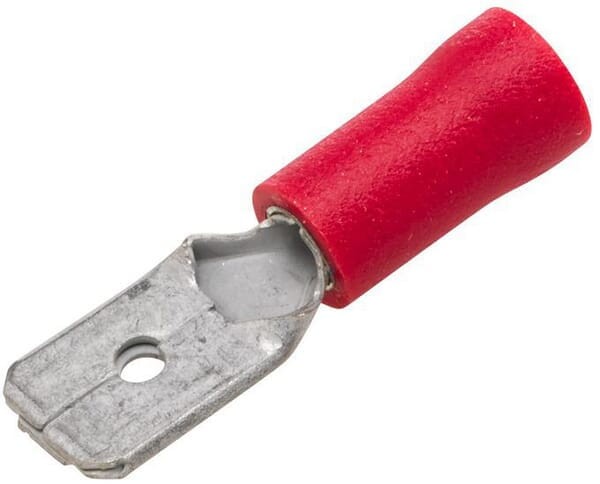 Końcówka przewodu płaska nasadkowa, męska czerwona 0.5-1mm² 6.3x0.8 mm op. 10 szt. Hella 8KW702796811