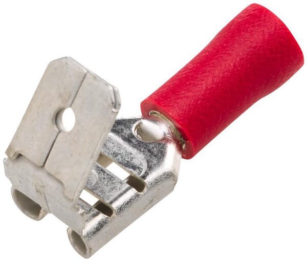 Końcówka przewodu płaska nasadkowa, żeńska czerwona 0.5-1mm² 6.3x0.8 mm op. blister 50 szt. Hella 8KW700143003