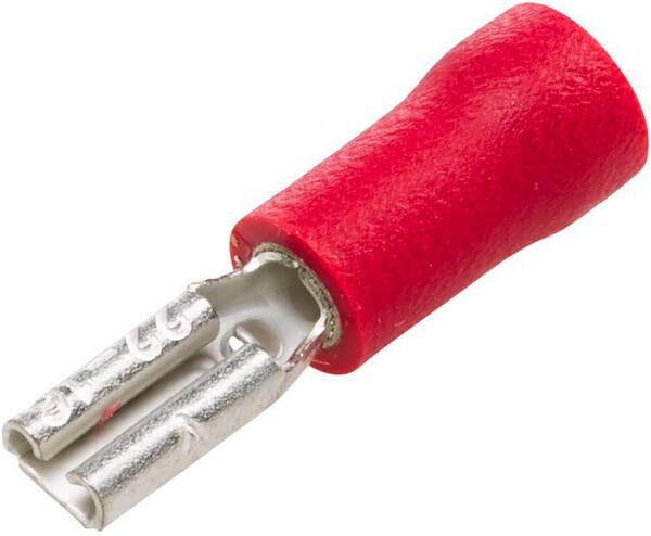 Końcówka przewodu płaska nasadkowa, żeńska czerwona 0.5-1mm² 4.8x0.5 mm op. blister 1 szt. Hella 8KW705393812