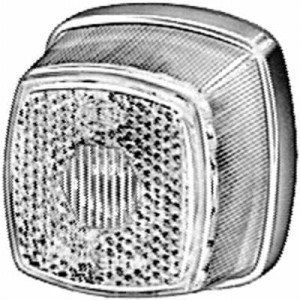 Klosz lampy, lewy/prawy przezroczysty kwadratowy 62x62 mm Hella 9EL117334001
