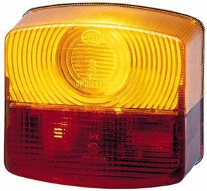 Klosz lampy tylnej, lewy/prawy czerwony/przezroczysty/pomarańczowy kwadratowy Hella 9EL118613001