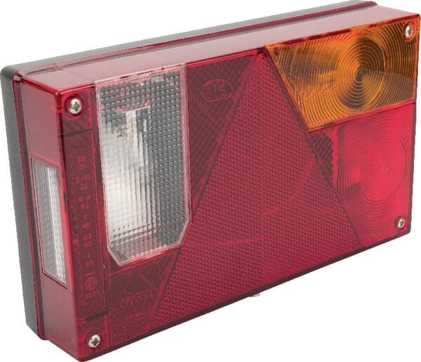 Lampa tylna zespolona, prostokątna prawa 12V czerwona/pomarańczowa/przezroczysta przykręcana Multipoint Aspöck 245210007