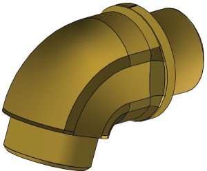 Kolanko mosiężne zaworu do poidła K75,HP20, Kerbl