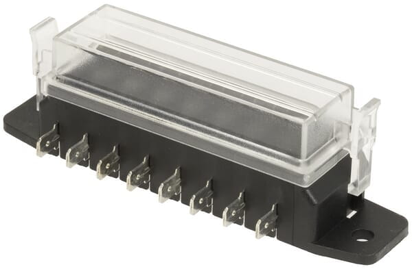 Skrzynka bezpieczników płaskich 8 pin płaskie przyłącze max. 32V 15A (ATO/ATC), 16x6.3 mm FB10006KR