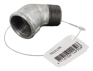 Kształtka rurowa nr 121 złączka kątowa 45° gwint zew./ gwint wew. ocynk, 3/4" FG12134L