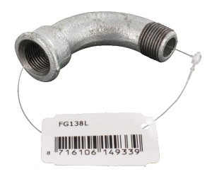 Kształtki rurowe nr 1 kolano 90° gwint wew./ gwint zew. ocynk, 3/8" FG138L