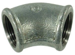 Kształtka rurowa nr 120 złączka kątowa 45° gwint wew./ gwint wew. ocynk, 3/4" FG12034