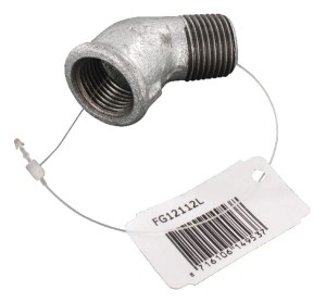 Kształtka rurowa nr 121 złączka kątowa 45° gwint zew./ gwint wew. ocynk, 1/2" FG12112L