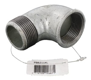 Kształtka rurowa nr 92 złączka kątowa 90° gwint wew./ gwint zew. ocynk, 1 1/4" FG92114L