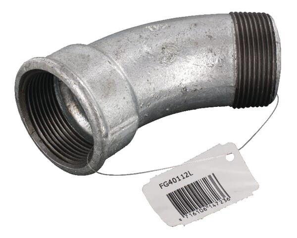 Kształtka rurowa nr 40 kolano 45° gwint wew./ gwint zew. ocynk, 1 1/2" FG40112L