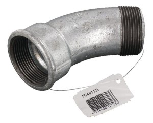 Kształtka rurowa nr 40 kolano 45° gwint wew./ gwint zew. ocynk, 1 1/2" FG40112L