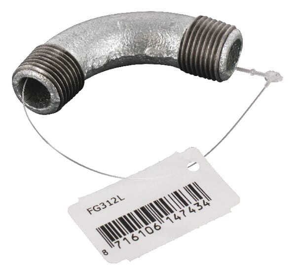 Kształtka rurowa nr 3 kolano 90° gwint zew./ gwint zew. ocynk, 1/2" FG312L