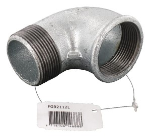 Kształtka rurowa nr 92 złączka kątowa 90° gwint wew./ gwint zew. ocynk, 1 1/2" FG92112L
