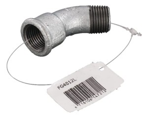 Kształtka rurowa nr 40 kolano 45° gwint wew./ gwint zew. ocynk, 1/2" FG4012L