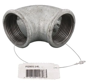 Kształtka rurowa nr 90 złączka kątowa 90° gwint wew./ gwint wew. ocynk,1 1/4" FG90114L