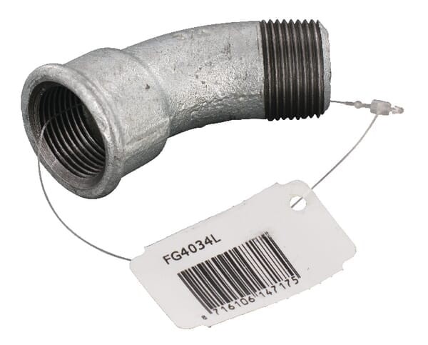 Kształtka rurowa nr 40 kolano 45° gwint wew./ gwint zew. ocynk, 3/4" FG4034L