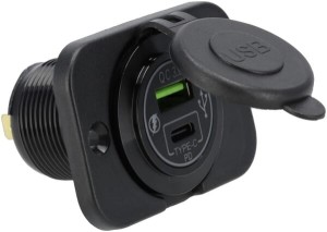 Gniazdo USB-C + USB-A 12/24V do zabudowy GSM052