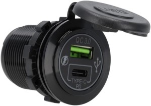 Gniazdo USB-C + USB-A 12/24V do zabudowy GSM051