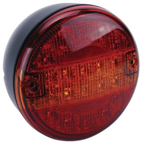 Lampa tylna zespolona LED, okrągła 24V pomarańczowa/czerwona przykręcana Ø 140 mm Britax L1410L24V