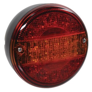 Lampa tylna zespolona LED, okrągła 12V pomarańczowa/czerwona przykręcana Ø 140 mm Britax L1410L12V