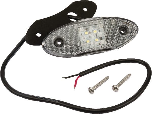 Lampa obrysowa LED, owalna 12/24V biała przykręcana Britax L4700LDV