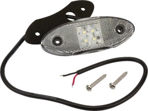 Lampa obrysowa LED, owalna 12/24V biała przykręcana Britax L4700LDV